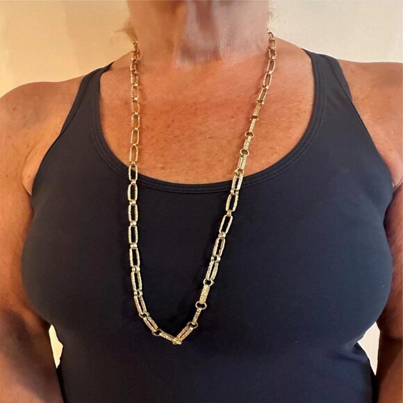 Rare! Vintage Estate 18k Yellow Gold 30" Long Paperclip Link Necklace 56.8g - Picture 13 of 14